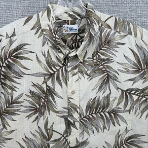 Reyn Spooner Sz 3XL Green Fern Frond Floral Hawaiian Kloth Popover Watercolor